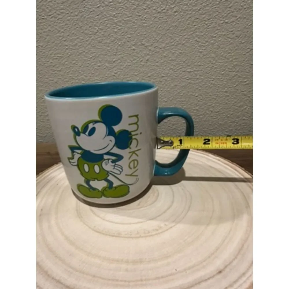 NWOT Disney Store Mickey Mouse Two Tone Green Blue Color Double Sided Mug